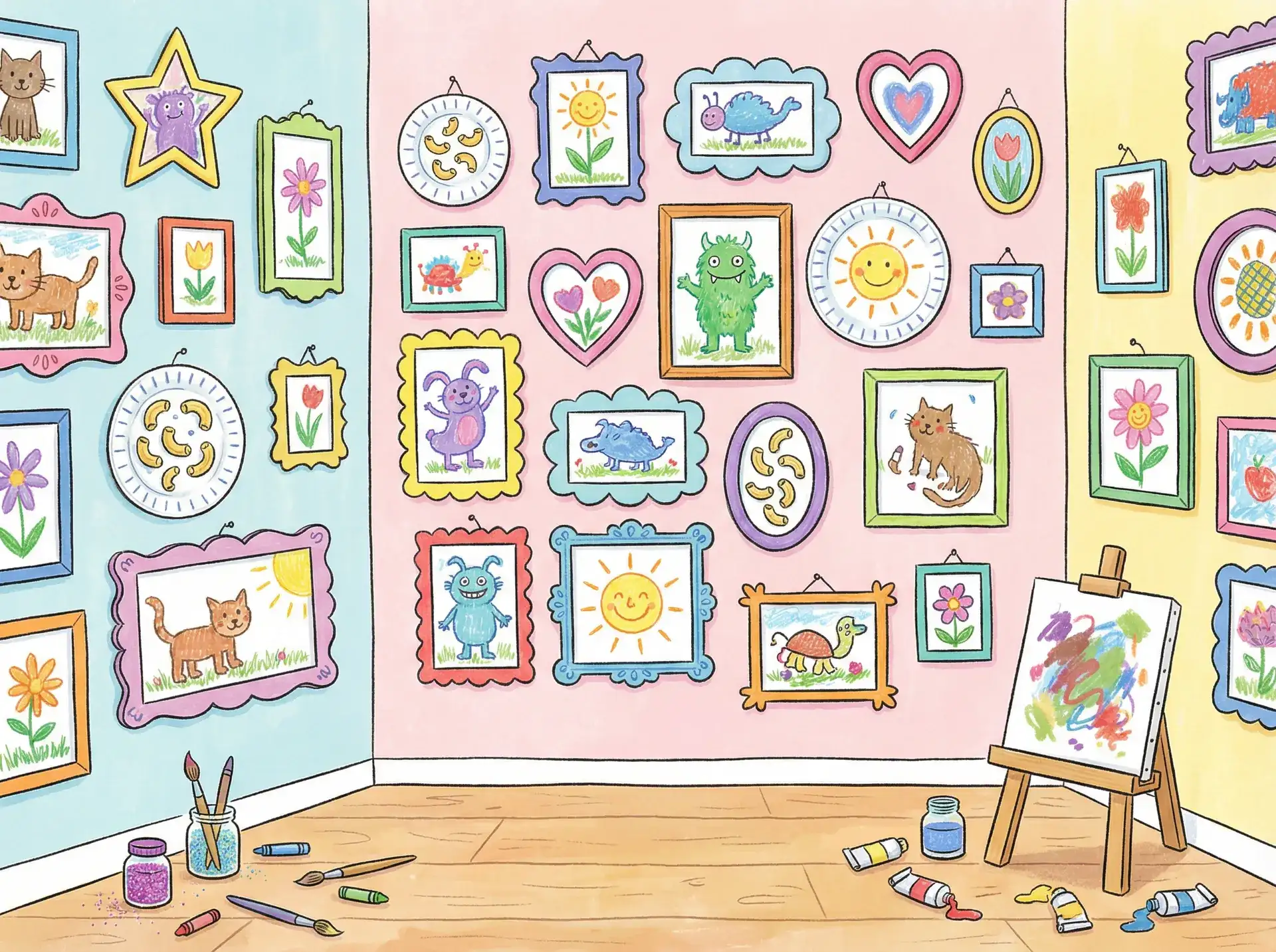 小朋友的彩色画作 - 博德陶瓷 创意展示